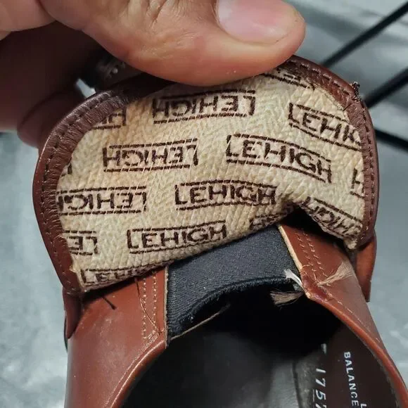 Lehigh Safety Shoes Mens 9.5 EEE Brown Leather Penny Loafers Slip On Work - Picture 7 of 7